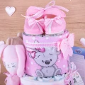 Tort z pampersów It'is a girl różowy 3