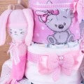 Tort z pampersów It'is a girl różowy 3