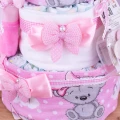 Tort z pampersów It'is a girl różowy 3