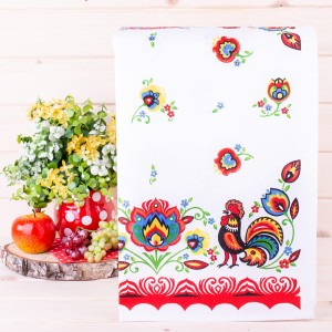 Ścierka kuchenna Łowicka kogut czerwona