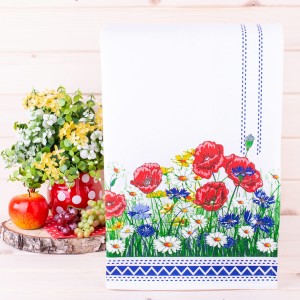 Ścierka kuchenna Polne kwiaty granatowa