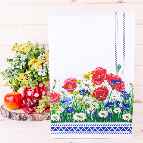 Ścierka kuchenna Polne kwiaty granatowa