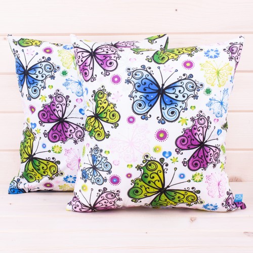 Poszewka z bawełny 40x40 cm Kolorowe motyle 2
