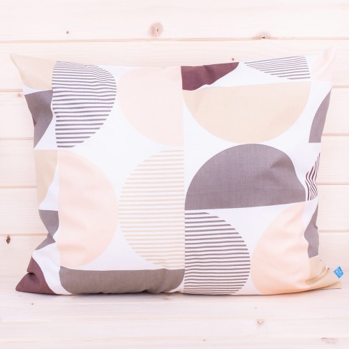 Poszewka z bawełny 50x70 cm Półkola beżowe