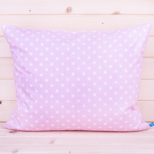 Poszewka z bawełny 40x60 cm Kropeczki na różu
