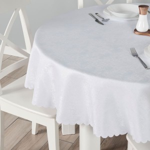 Obrus Pela śr 160 cm wodoodporny biały koło