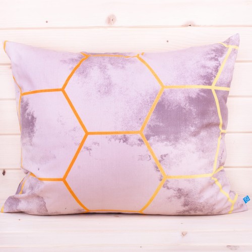 Poszewka z bawełny 50x60 cm Geometria z brązem 1