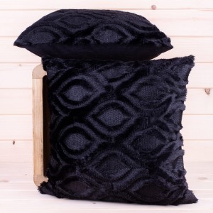 Poszewka ozdobna 45x45 cm Łezki czarna