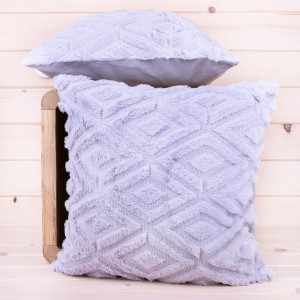 Poszewka ozdobna 45x45 cm Romby jasny szary