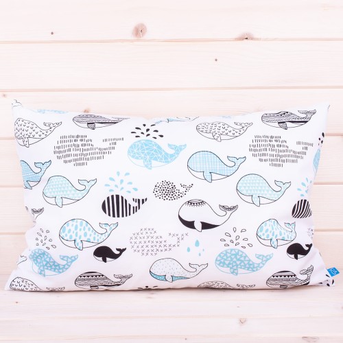 Poszewka z bawełny 50x70 cm Wieloryby