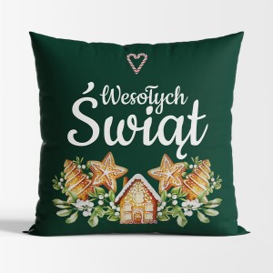 Poduszka Mikrofibra świąteczna 40x40 cm Pierniki