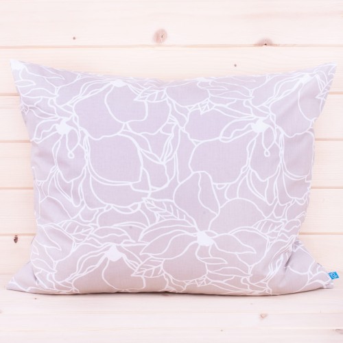 Poszewka z bawełny 50x60 cm Kwiaty na beżu