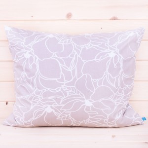 Poszewka z bawełny 70x80 cm Kwiaty na beżu