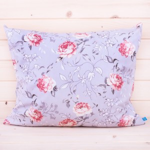 Poszewka z bawełny 70x80 cm Róże na szarym