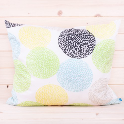 Poszewka z bawełny 70x80 cm Pieguski zielono-żółte