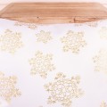 Poszewka świąteczna 40x40 cm Śnieżynki złoto na kremie