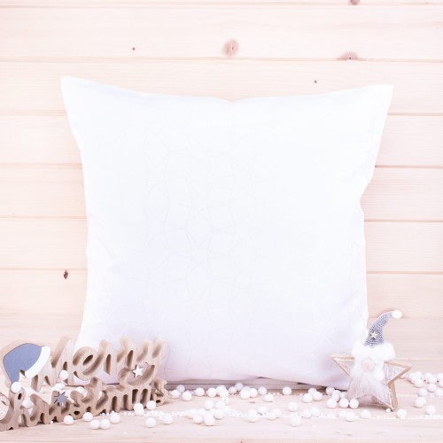 Poszewka świąteczna 45x45 cm srebrno-biała Gwiazdki