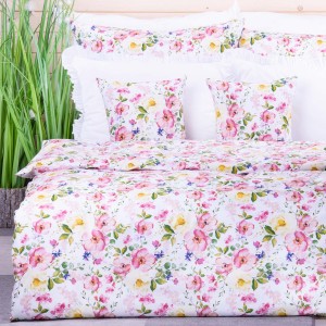 Pościel bawełniana 220x200 cm Kwiat jabłoni na białym