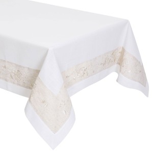 Obrus 086 140x180 cm Haft z motywem kwiatowym