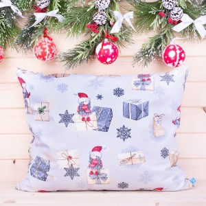 Poszewka świąteczna 40x60 cm wzór 27 na jasnoszarym tle