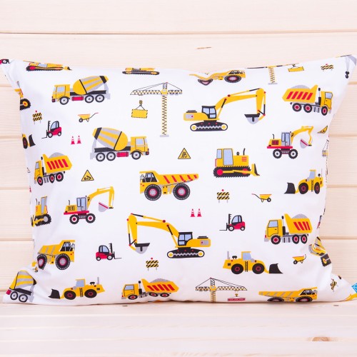 Poszewka z bawełny 70x80 cm Pojazdy budowlane 1