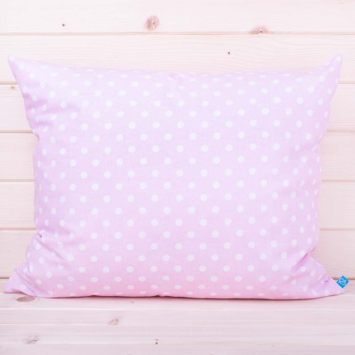 Poszewka z bawełny 50x70 cm Kropeczki na różu