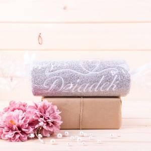 Ręcznik dla Dziadka z haftem 50x100 cm wzór 11 Jasny szary