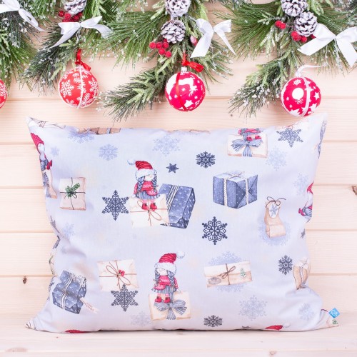 Poszewka świąteczna 50x60 cm wzór 27 na jasnoszarym tle