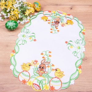 Serwetka wielkanocna 30x45 cm DA-E2401 Zajączek biała owal