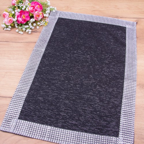 Serwetka 35x50 cm DA-533 Czarny + srebrne cekiny