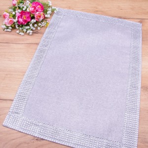 Serwetka 35x50 cm DA-533 Szary + srebrne cekiny