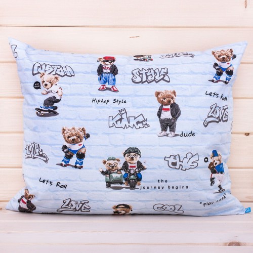 Poszewka z bawełny 40x60 cm Miś skater