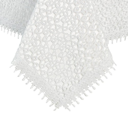 Bieżnik 058 50x100 cm cała gipiura Biały owal