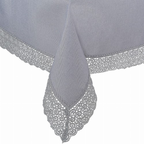 Bieżnik 404 50x100 cm z gipiurą szary ze srebrną nitką prostokąt