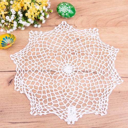 Serwetka DA-1530 koło 30 cm Szydełko biała