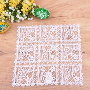 Serwetka DA-439 kwadrat 25x25 cm cała gipiura Biel