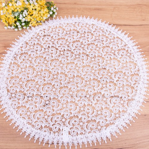 Serwetka DA-827 koło 50 cm cala gipiura Biała