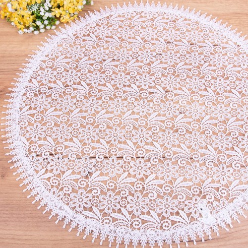 Serwetka DA-837 koło 60 cm cała gipiura Biały