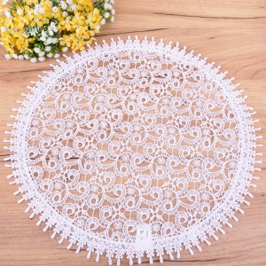 Serwetka ST621 koło 40 cm cała gipiura Biała