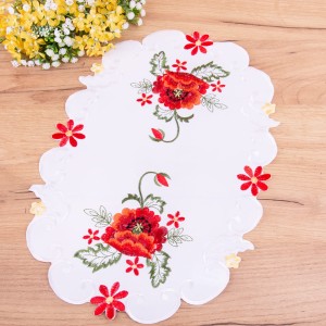 Serwetka 30x45 cm DA-S13005N Maki biała owal