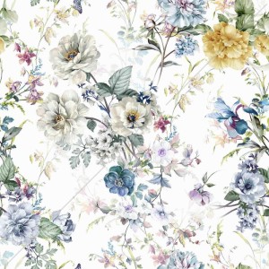 Pas Oxford 40x180 cm 400765/002 Kwiaty na białym tle