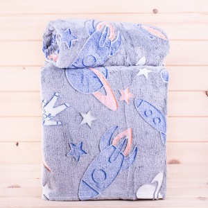 Koc mikrofibra 150x200 cm Kosmos świecący w ciemności wzór 1