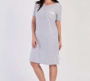 Koszula nocna damska 311332 rozm: 5XL Paseczki szare