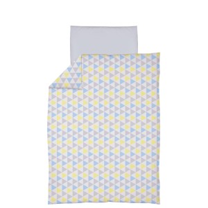 Pościel bawełniana 100x135 cm Trójkąty niebiesko-żółte