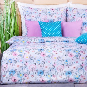 Pościel bawełniana 100x140 cm Pastelowe jednorożce