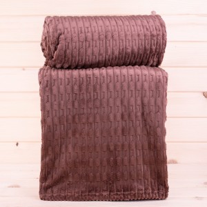 Koc 220x200 cm mikrofibra Geometria 2 ciemny brąz