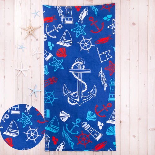 Ręcznik plażowy 70x150 cm Kotwice 2