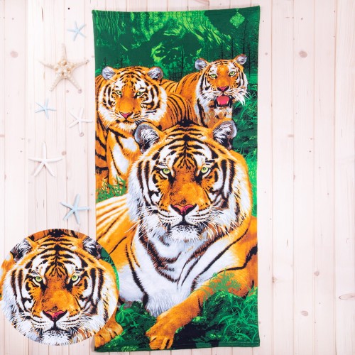 Ręcznik plażowy 70x150 cm Tygrysy