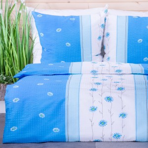 Pościel z kory 160x200 cm Niebieskie margaretki