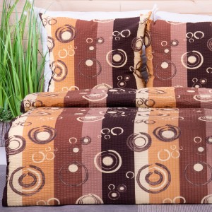 Pościel z kory 160x200 cm Kółeczka na brązie